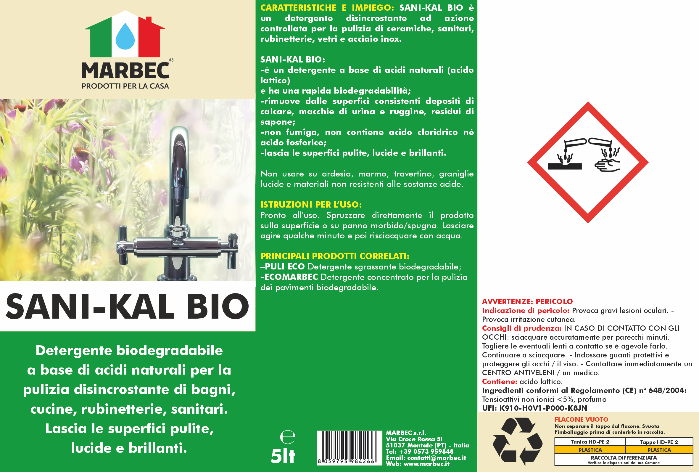 Anticalcare SANI-KAL BIO   5LT
