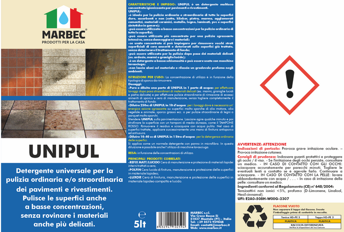 Pulizia pavimenti UNIPUL   5LT