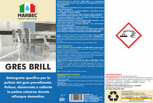 Detergente per gres porcellanato GRES BRILL   5LT