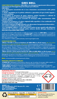 Detergente per gres porcellanato GRES BRILL   1LT + Tampone in Melamina