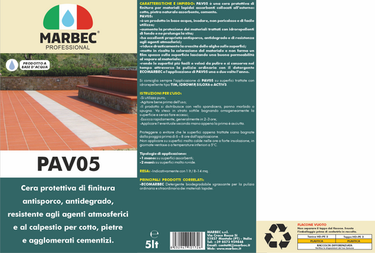 Cera pavimento esterno PAV05   5LTx4Pz