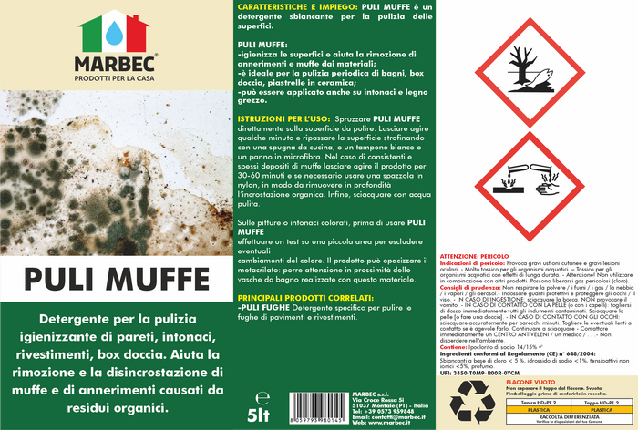 Detergente per rimuovere muffa PULI MUFFE   5LT