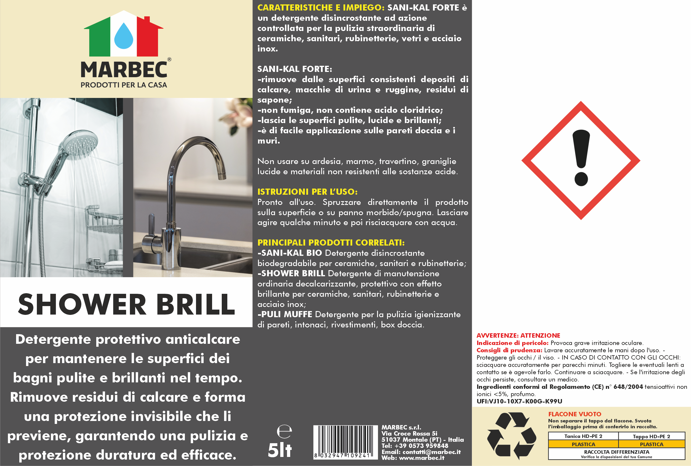 Anticalcare SHOWER BRILL   5LTx4Pz