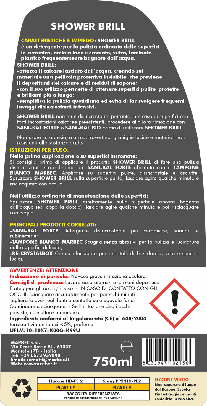 Anticalcare SHOWER BRILL   750ML