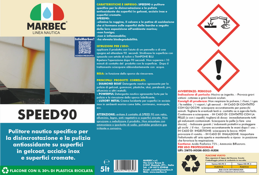 Smacchiatore disincrostante nautico per ruggine SPEED90   5LTx4Pz