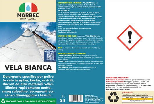 Detergente smacchiante per vele VELA BIANCA   5LT