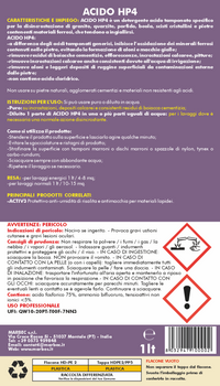 Detergente Acido tamponato per profido e granito ACIDO HP4    1LT + Tampone Marrone