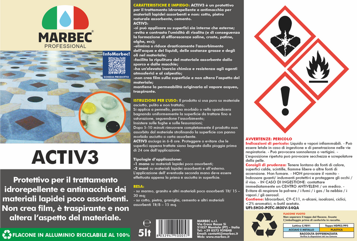 Protettivo per pietra naturale ACTIV 3   5LT
