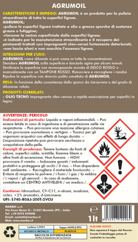 Diluente sgrassante per legno in d limonene AGRUMOIL   1LTx6Pz