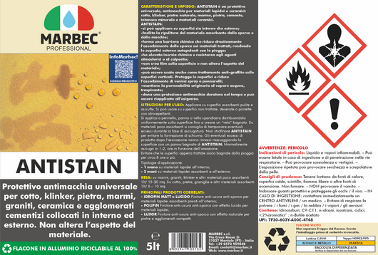 Trattamento pavimenti e rivestimenti ANTISTAIN   5LTx4Pz