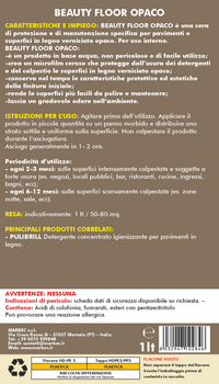 Cera per parquet BEAUTY FLOOR OPACO   1LT