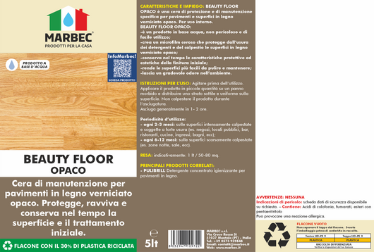 Cera per parquet BEAUTY FLOOR OPACO   5LT