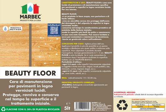 Cera per parquet BEAUTY FLOOR   5LT