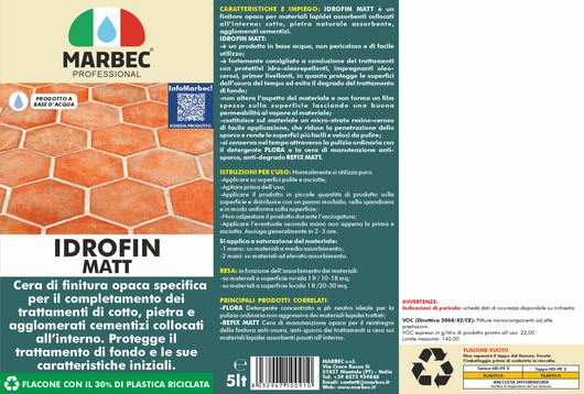 Cera per pavimenti IDROFIN MATT   5LTx4Pz