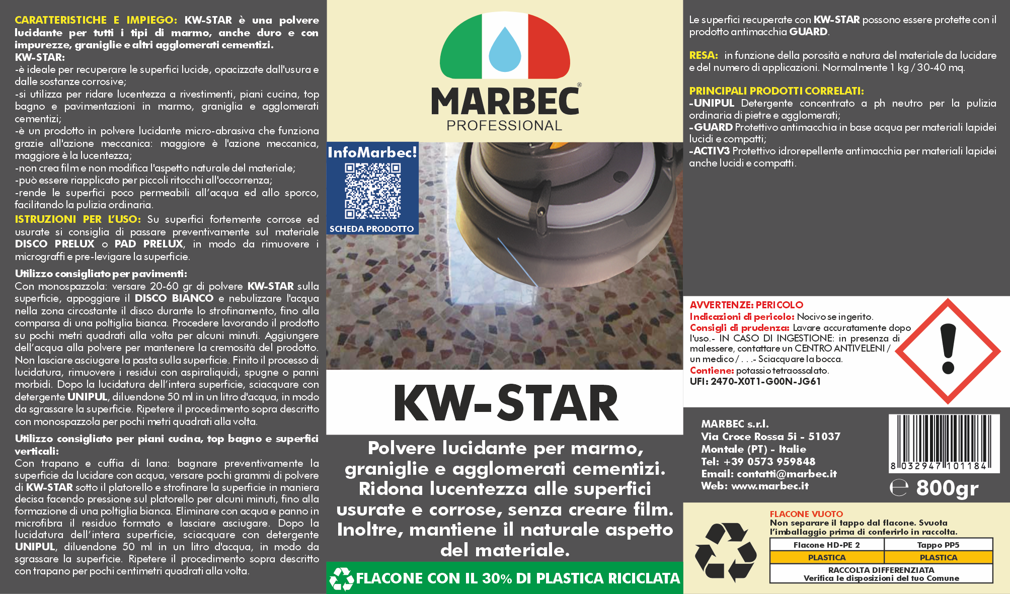Cristallizzante per marmo KW-STAR   800GR