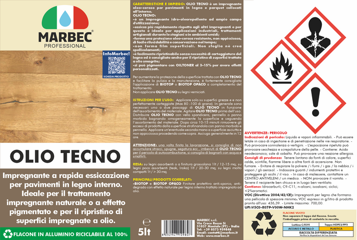 Impregnante per legno OLIO TECNO   5LTx4Pz