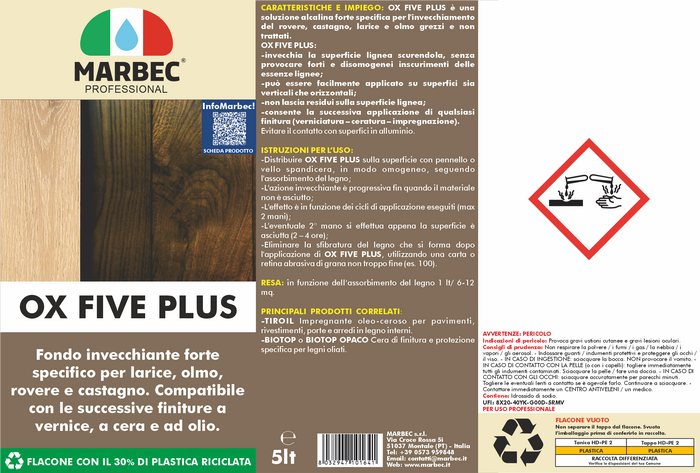 Invecchiante forte per legno OX-FIVE PLUS   5LT