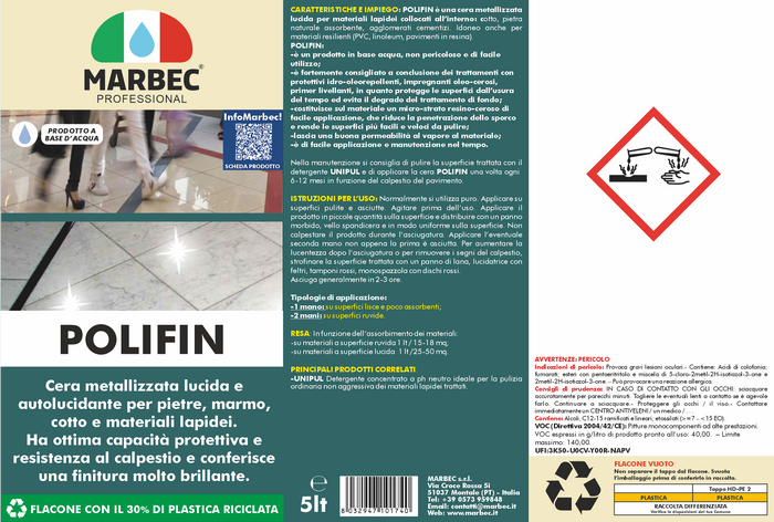 Cera metallizzata POLIFIN   5LTx4Pz