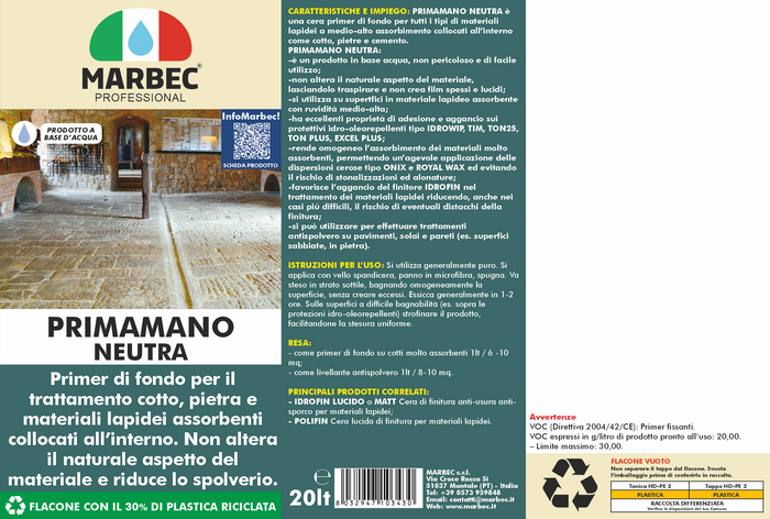 Primer PRIMAMANO NEUTRA   20LT