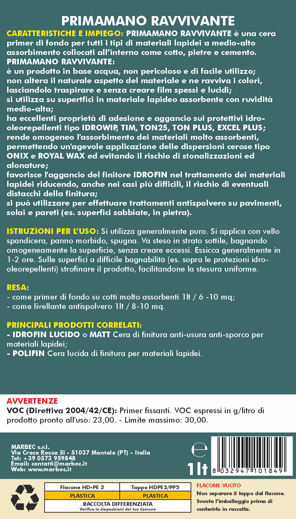 Primer PRIMAMANO RAVVIVANTE   1LTx6Pz