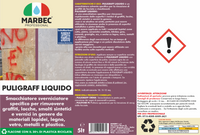Smacchiatore per rimuovere graffiti PULIGRAFF LIQUIDO   5LTx4Pz