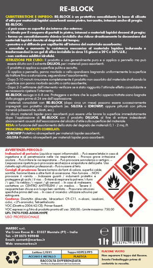 Consolidante per pietra RE-BLOCK   1LTx6Pz
