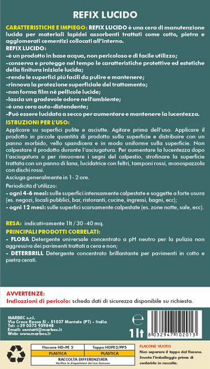 Cera per pavimenti REFIX LUCIDO   1LTx6Pz