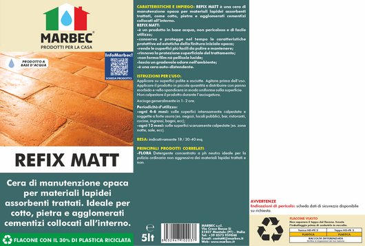 Cera per pavimenti REFIX MATT   5LTx4Pz