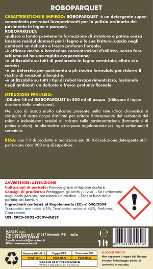 Detergente per robot lavapavimenti su parquet ROBOPARQUET 1LT