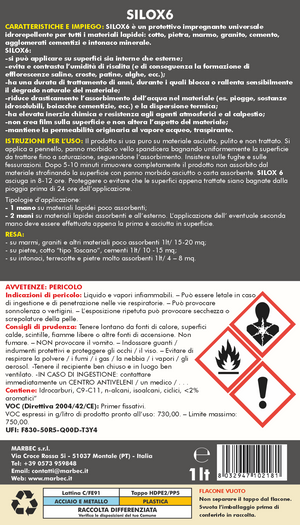 Protettivo idrorepellente SILOX 6   1LT
