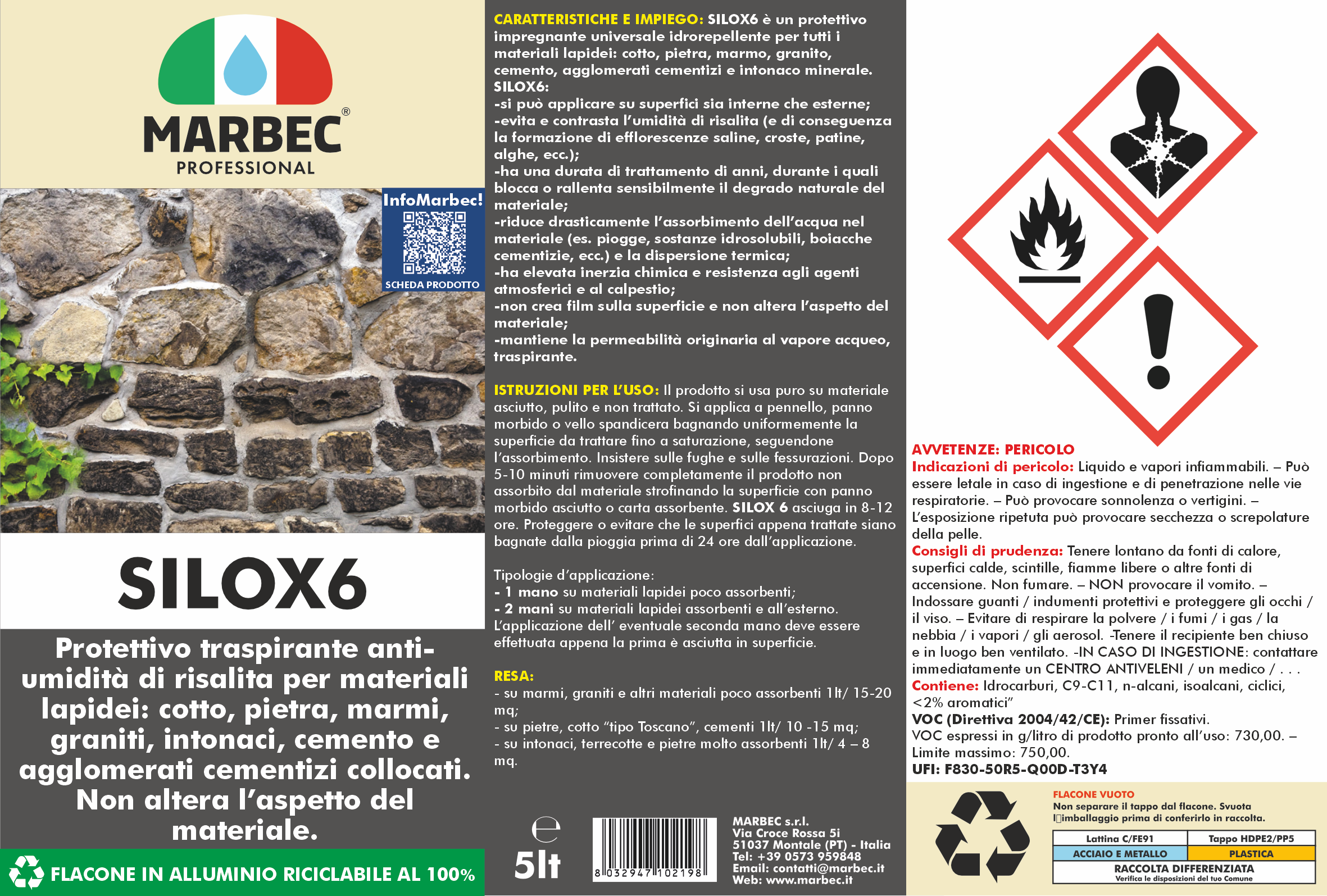 Protettivo idrorepellente SILOX 6   5LTx4Pz