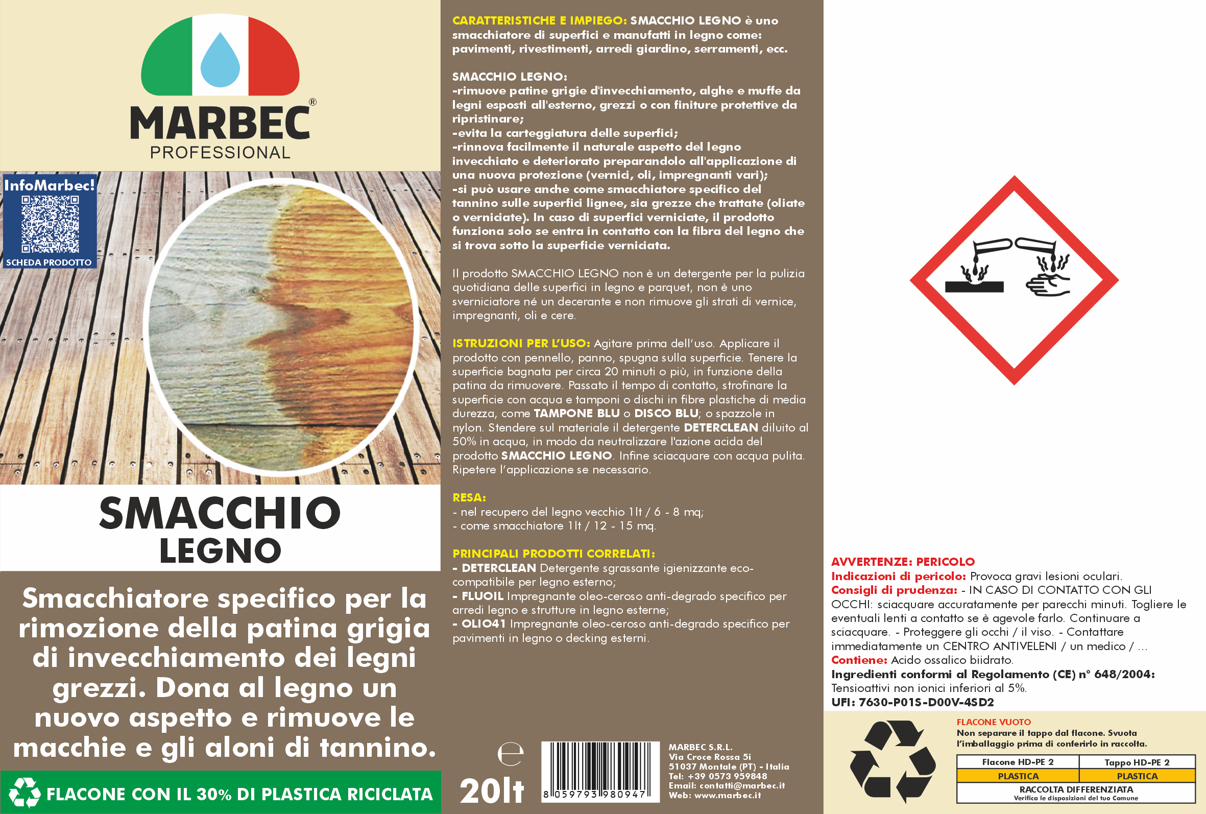 Smacchiare legno SMACCHIO LEGNO   20LT