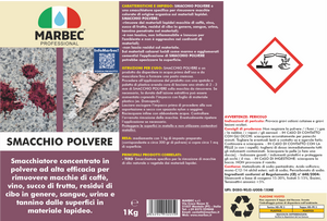 Come togliere le macchie di vino, caffè SMACCHIO POLVERE   1KGx4Pz