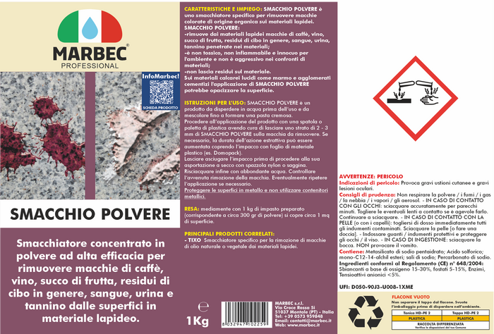 Come togliere le macchie di vino, caffè SMACCHIO POLVERE   1KG
