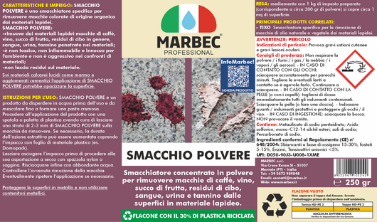 Come togliere le macchie di vino, caffè SMACCHIO POLVERE   250GR