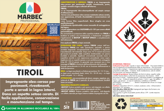 Impregnante per legno TIROIL   5LTx4Pz