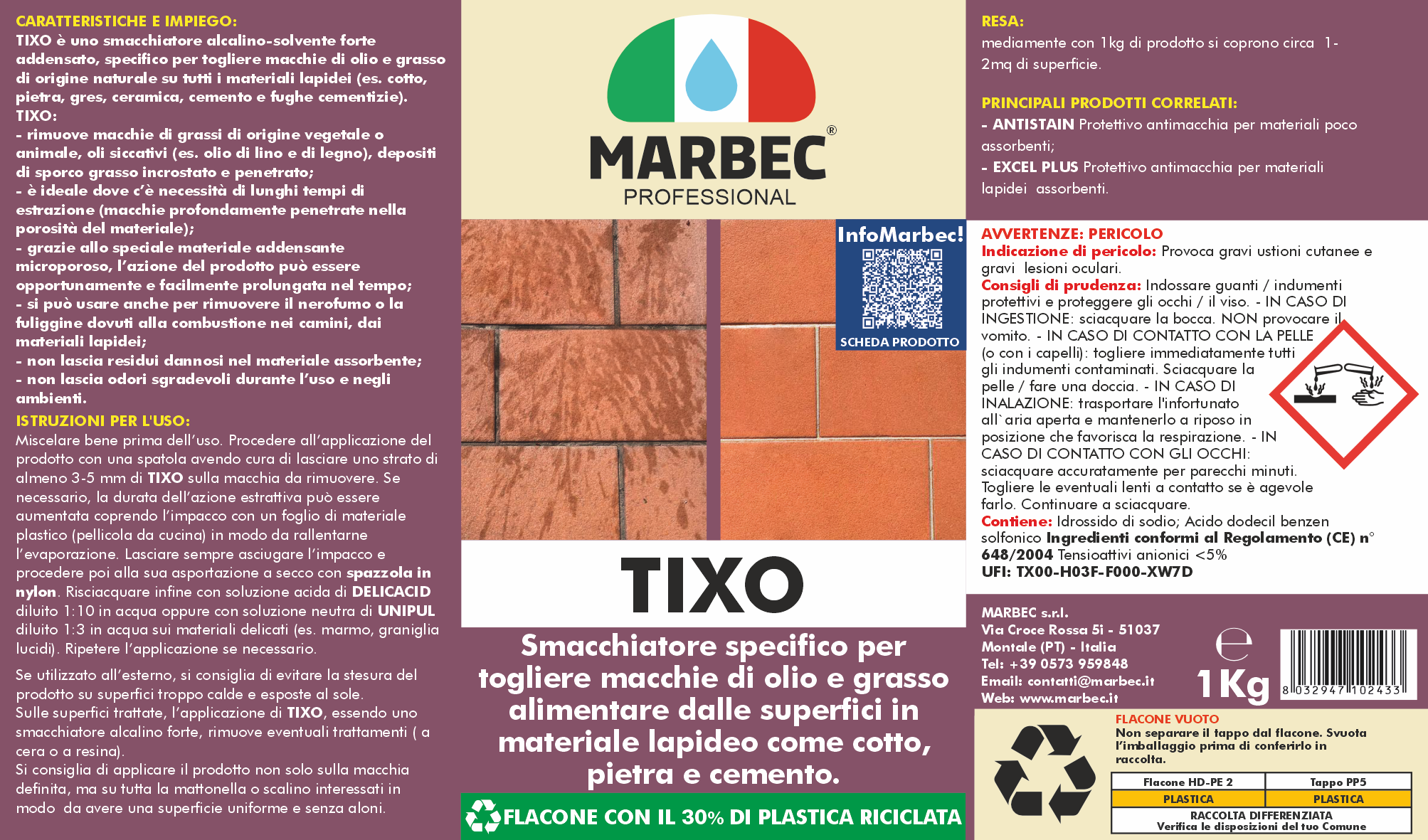 Come togliere le macchie di olio alimentare TIXO   1KG