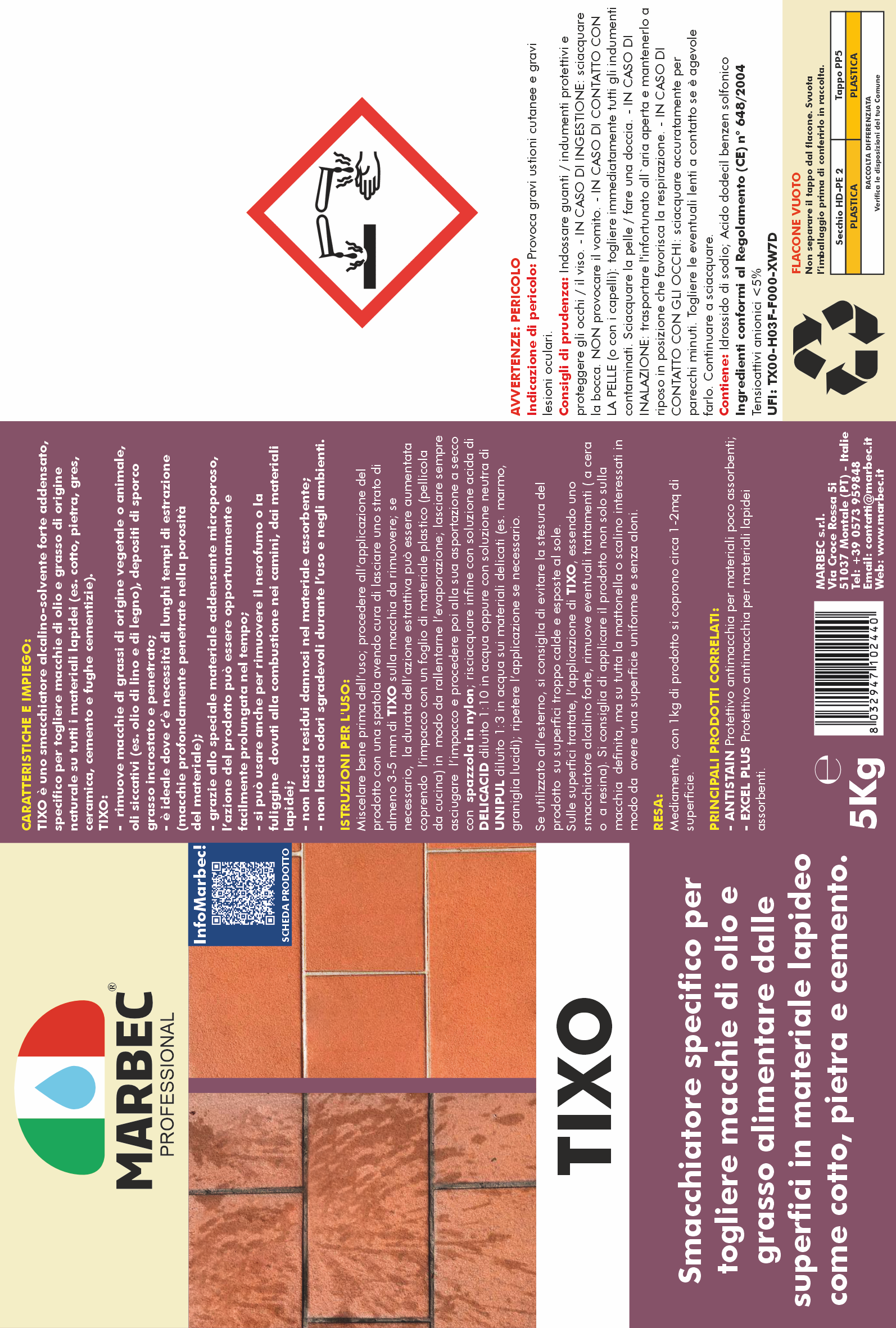 Come togliere le macchie di olio alimentare TIXO   5KGx4Pz