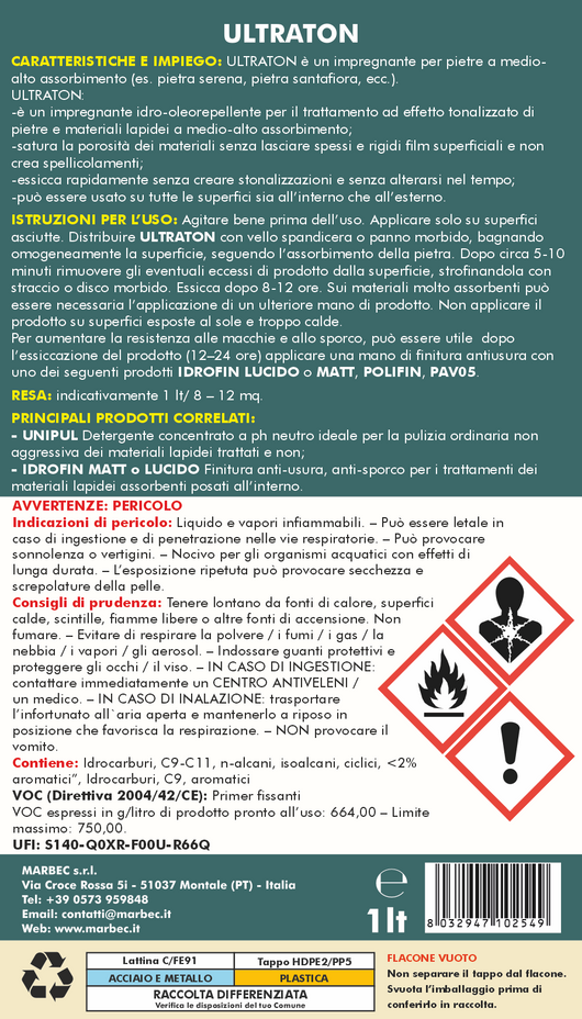 Impregnante per pietre ULTRATON   1LTx6Pz