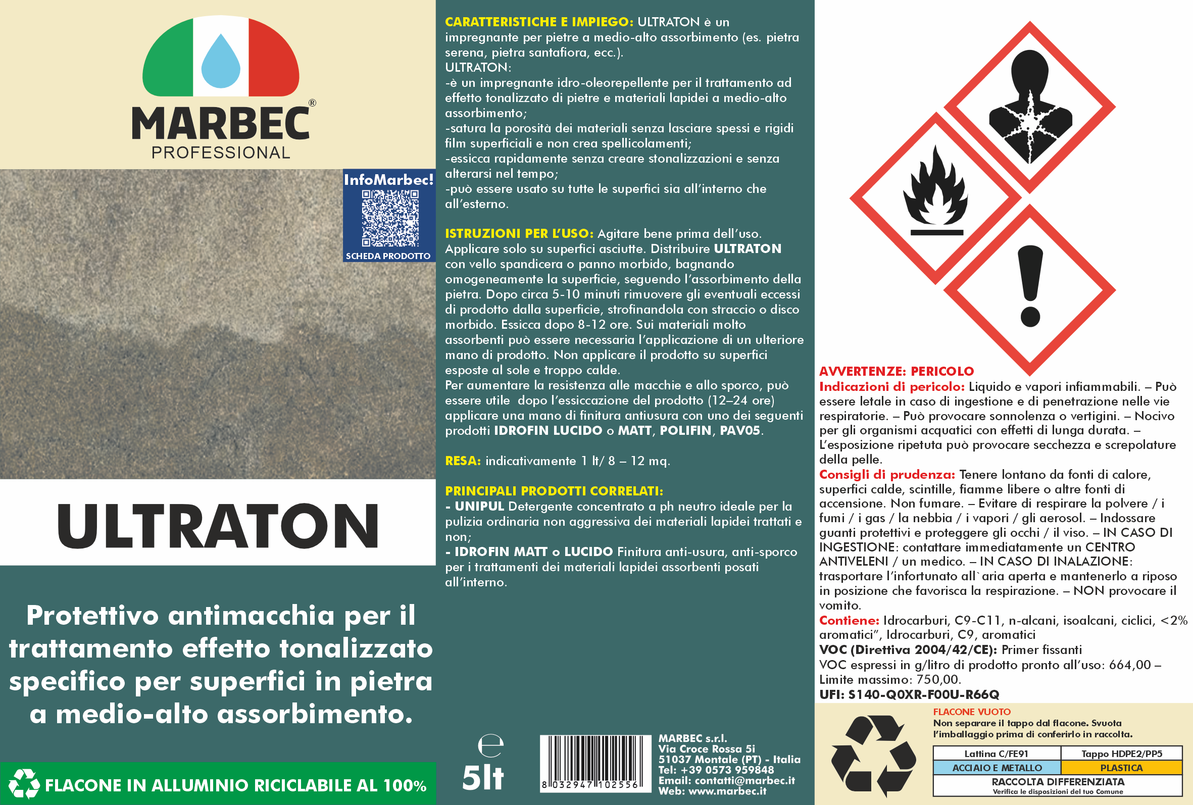 Impregnante per pietre ULTRATON   5LT