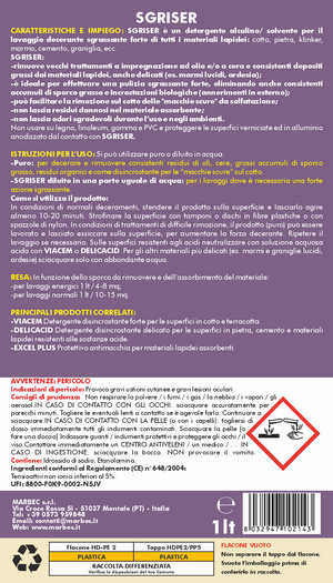 Detergente sgrassante professionale SGRISER   1LTx6Pz