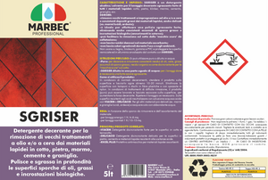 Detergente sgrassante professionale SGRISER   5LTx4Pz