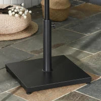 Base per Ombrellone Quadrata da 18kg per Pali da Ø3/3.5/3.8 cm, 45x45x39 cm, Nero