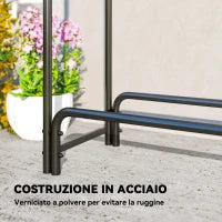 Portalegna da 1m³ Regolabile con Telo Impermeabile in PE, in Metallo, 300x36x99 cm, Nero e Verde Scuro
