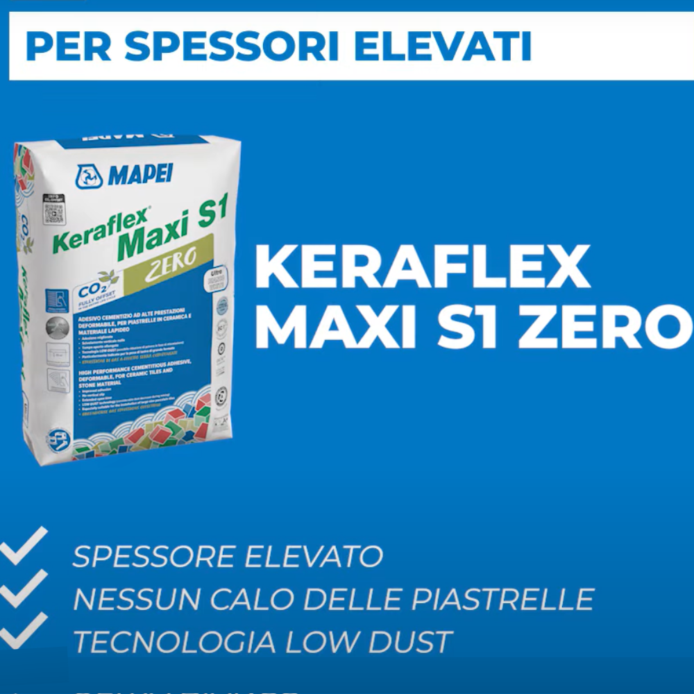 Adesivo piastrelle keraflex maxi s1 colore bianco sacco 23 kg