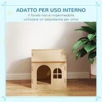 Casetta per Cani da Interni con Finestrella e Ingresso Anteriore, in Legno, 49.5x41x51 cm, color Rovere