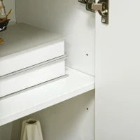 Credenza Moderna in Legno con 3 Cassetti e 2 Armadietti a 2 Livelli, 90x32x80 cm, Bianco