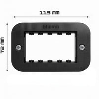 Bticino living now supporto con valva di protezione per placche modulari *** numero posti 3 moduli, confezione 1
