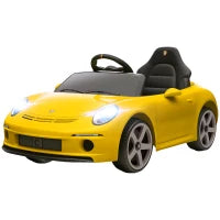 Auto Elettrica per Bambini con Telecomando, Musica, Clacson, USB, Cintura di Sicurezza, per 3-5 Anni, Giallo