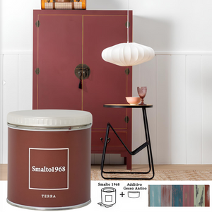 Smalto1968 base acqua gesso antico shabby chic finitura opaca multicolore l 0.5 *** colore- terra, confezione 1
